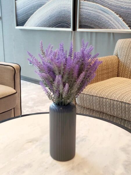 فازة مودرن فلورال - رمادي غامق