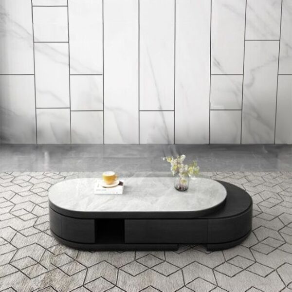 طاولة قهوة شينا - رمادي واسود