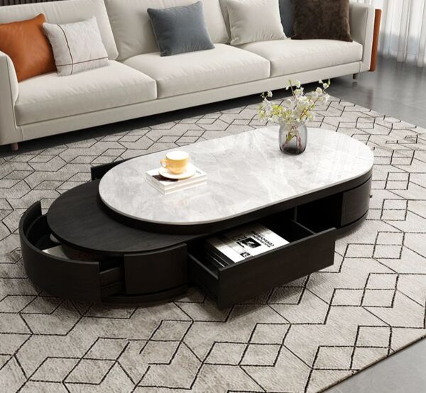 طاولة قهوة شينا - رمادي واسود