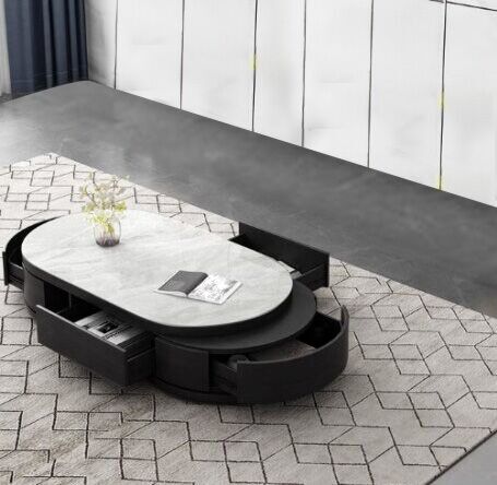 طاولة قهوة شينا - رمادي واسود