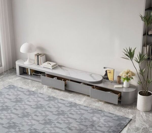 طاولة تلفزيون ياني  -  رمادي فاتح