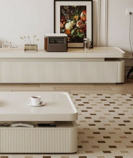 طاولة تلفزيون سيتلان - كريمي