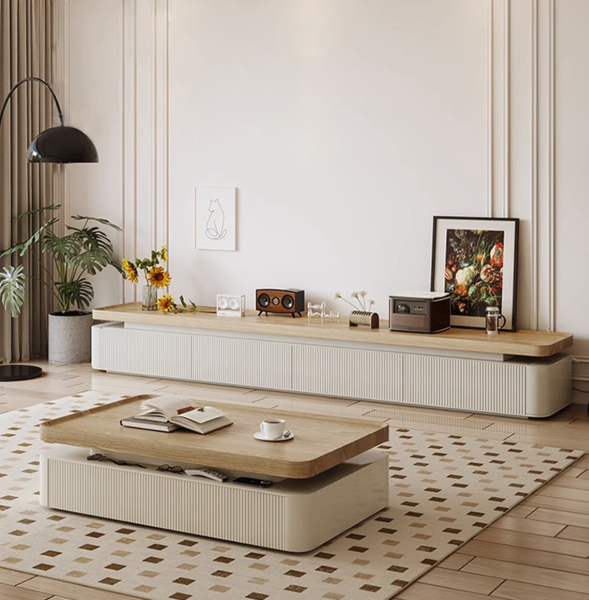 طاولة قهوة تريتا - سطح خشبي