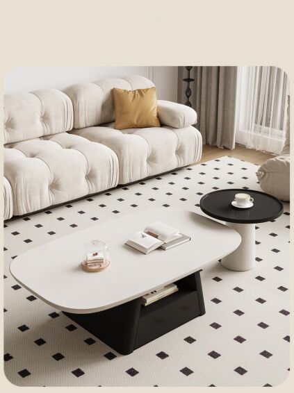 طاولة قهوة يوريك - ابيض واسود