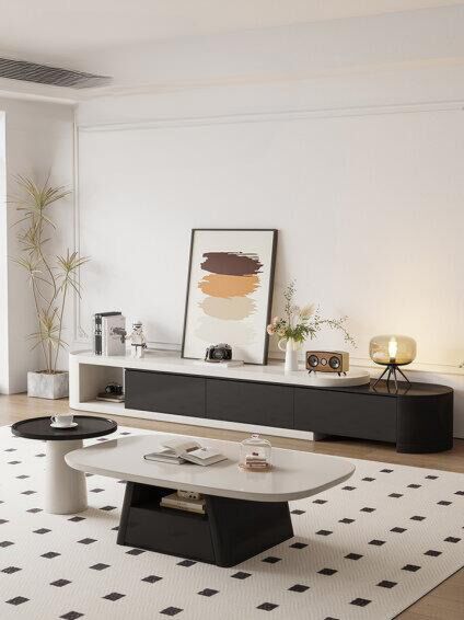 طاولة قهوة يوريك - ابيض واسود