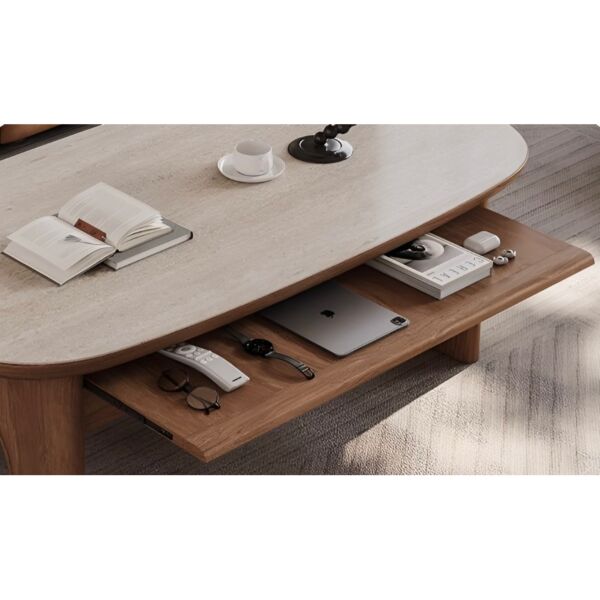 طاولة قهوة شامسي - بيج وبني