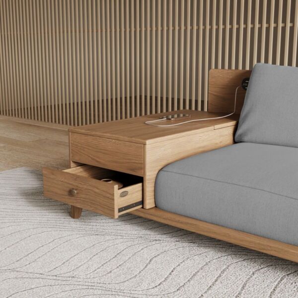 كنب زاوية بمساحة تخزين سيكشينال - رمادي