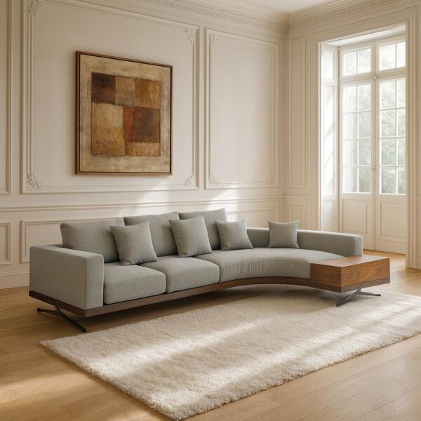 كنب زاوية مودرن سانتوريني - رمادي