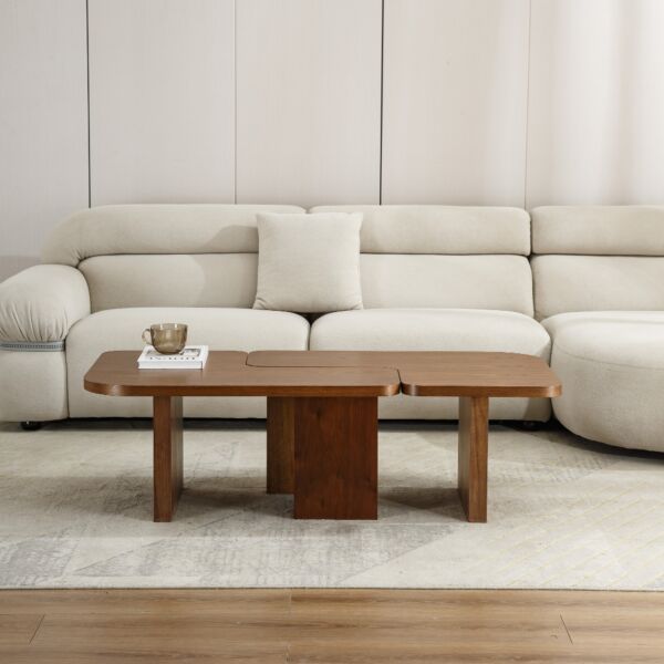 طاولة قهوة انتيرلا قطعتين - بني