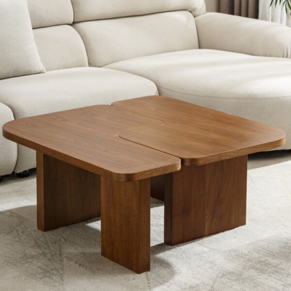 طاولة قهوة انتيرلا قطعتين - بني