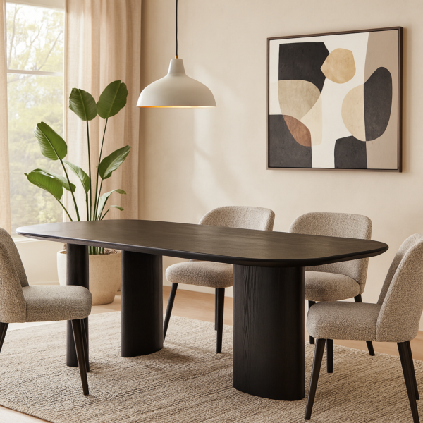 طاولة طعام 240 سم ل 10 اشخاص روندا - اسود