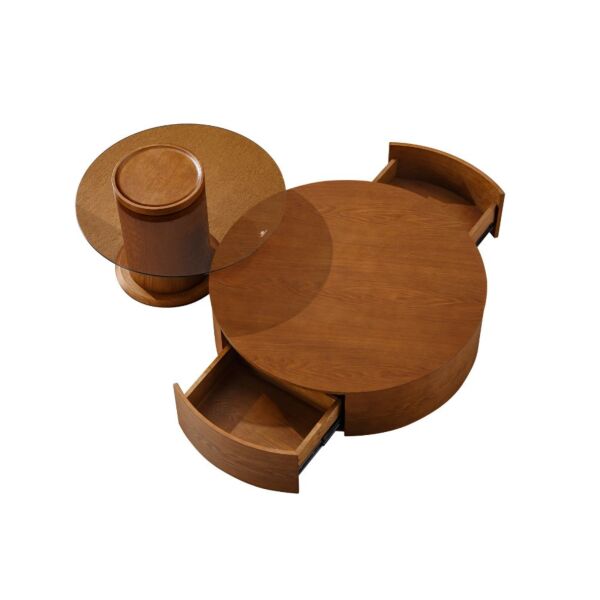 طاولة قهوة قطعتين اولغا - بني