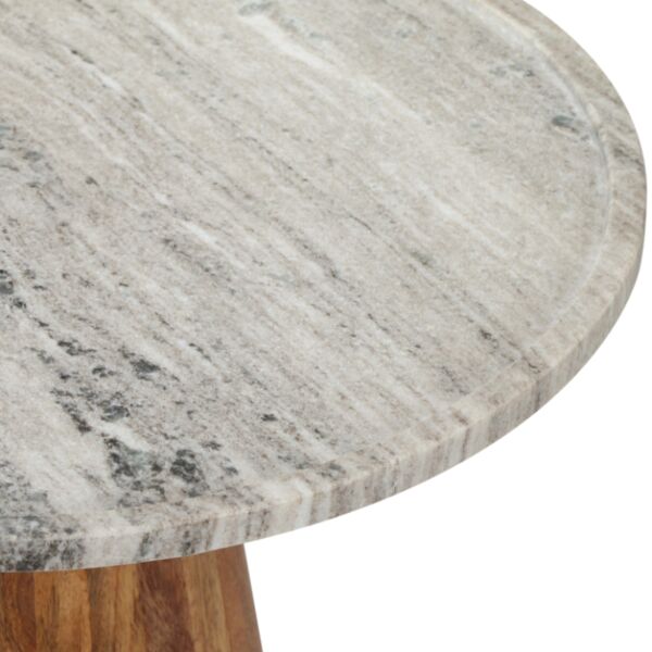 طقم طاولتين جانبية سطح رخامي قطعتين سونا - رمادي وبني