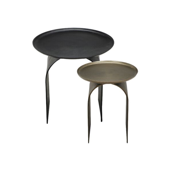 طقم طاولتين جانبية يونال - ذهبي واسود