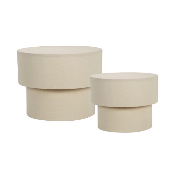 طقم طاولة قهوة وجانبية يسال - بيج فاتح