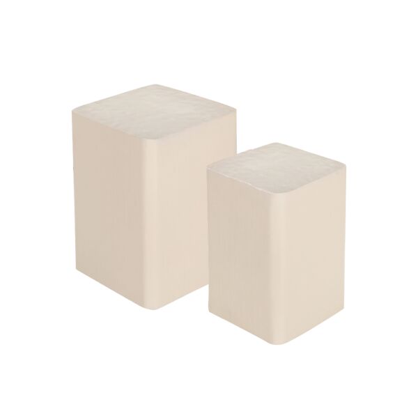 طقم طاولتين جانبية بيرلا - كريمي