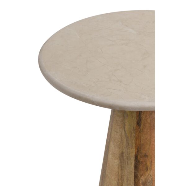 طقم طاولتين جانبية بيرل رخام - كريمي وبني