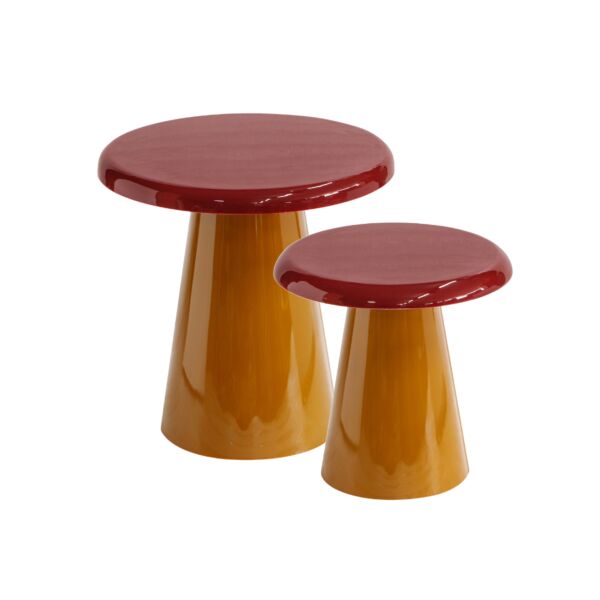 طقم طاولتين جانبية سونا - احمر وبرتقالي