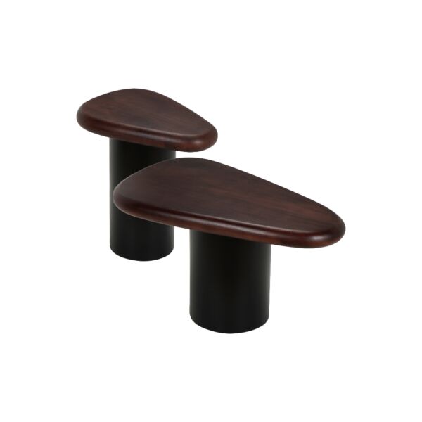 طاولة قهوة قطعتين بونال - بني واسود