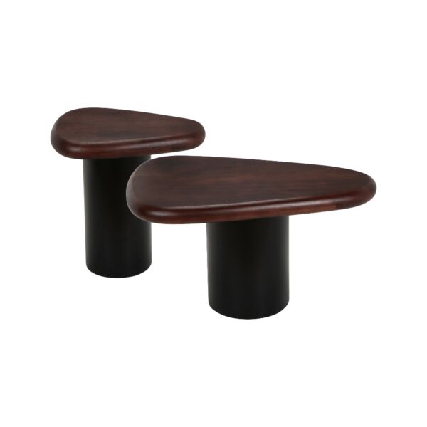 طاولة قهوة قطعتين بونال - بني واسود