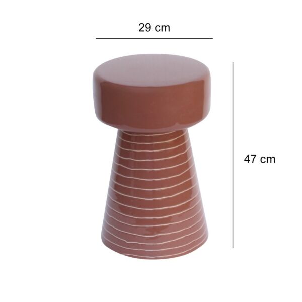 طاولة جانبية بخطوط افقية - بني