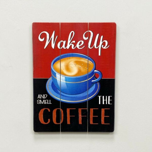 لوحة كوفي خشب ويك اب 30*40 سم - متعدد الألوان