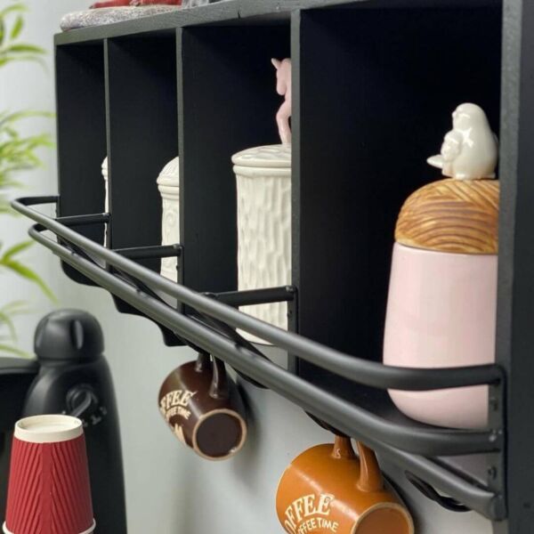 رف جداري خشب اسود ميدا