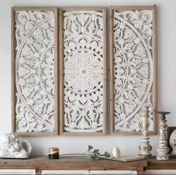 لوحة جدارية خشب كلاسيك 3 قطع - ليزك