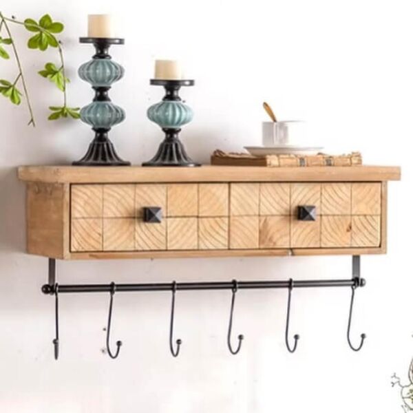 رف جداري خشب درجين شيلفا