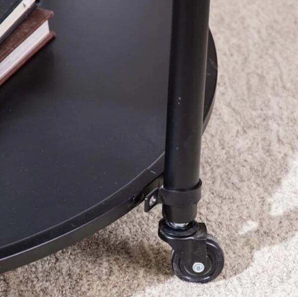 طاولة جانبية سطح ساعة حديد وخشب