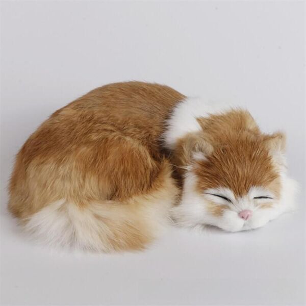 تحفة ديكور قطة فرو طبيعي كاتي