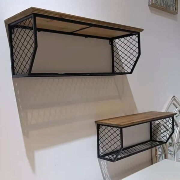 طقم رفوف جدارية قطعتين