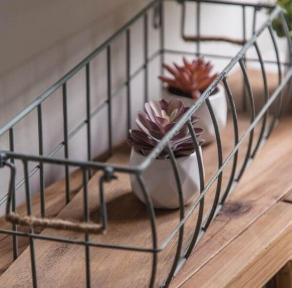 طقم رفوف زرع حديد قطعتين - رمادي