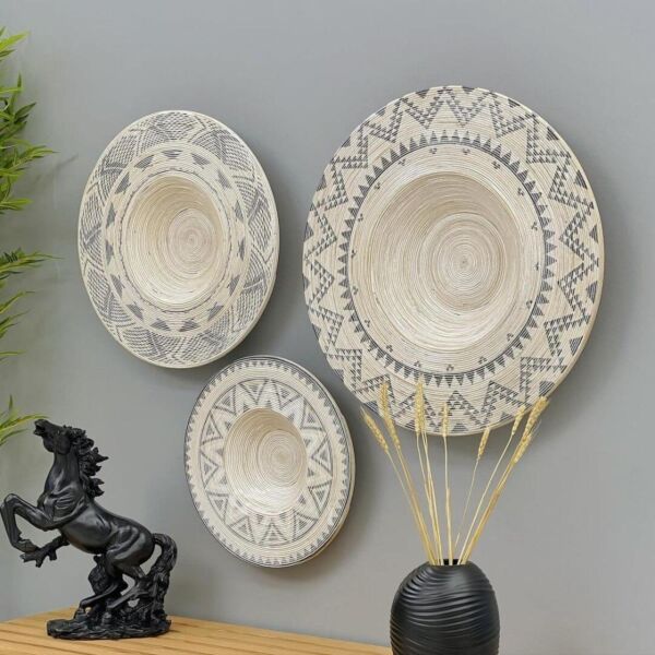 طقم ديكور جداري شكل طبق 3 قطع