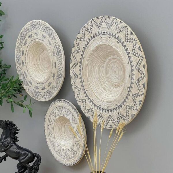 طقم ديكور جداري شكل طبق 3 قطع