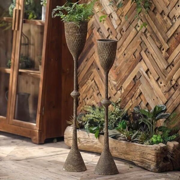 فازة ارضية معدنية - طقم من قطعتين