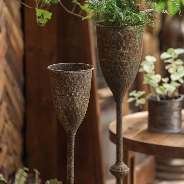 فازة ارضية معدنية - طقم من قطعتين