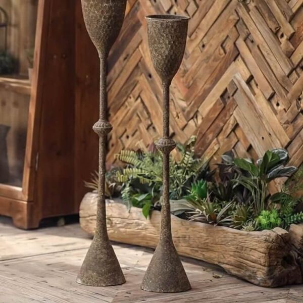 فازة ارضية معدنية - طقم من قطعتين