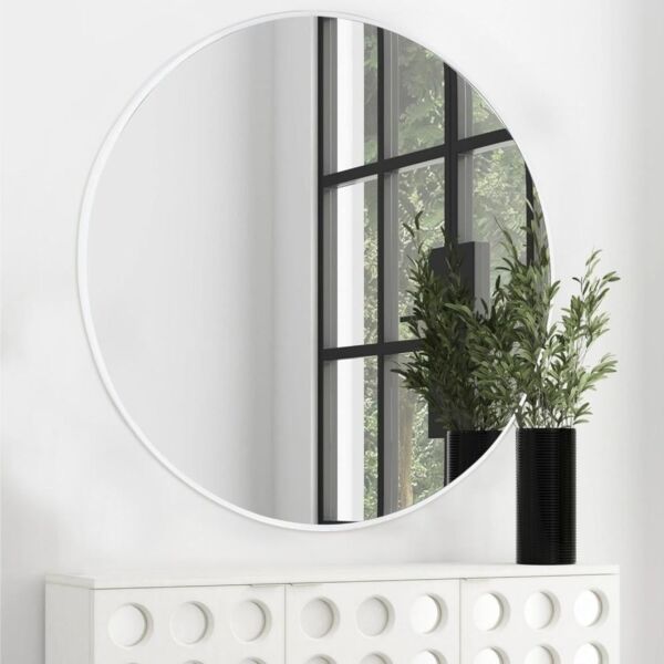 مرآه جدارية ليفونا 80 سم - ابيض