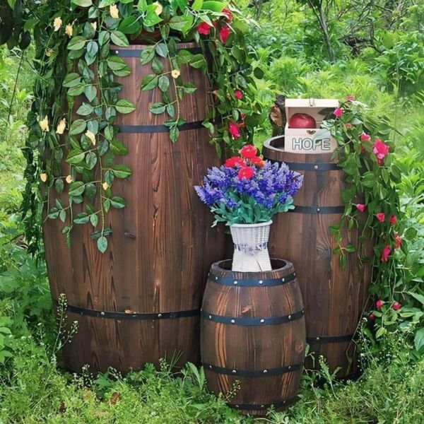 ديكور برميل خشب ريفي صغير وودال