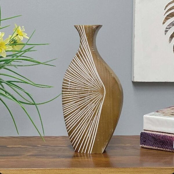 فازة خشب انتيك - 29 سم