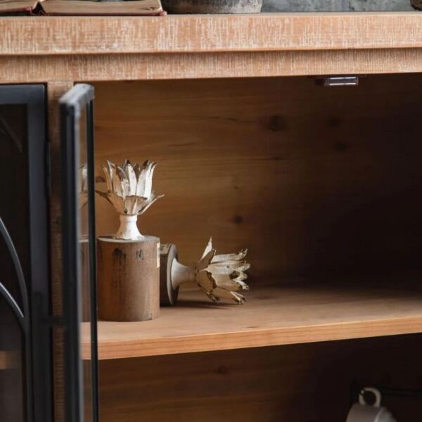 خزانة جانبية خشب زجاجي كلاس