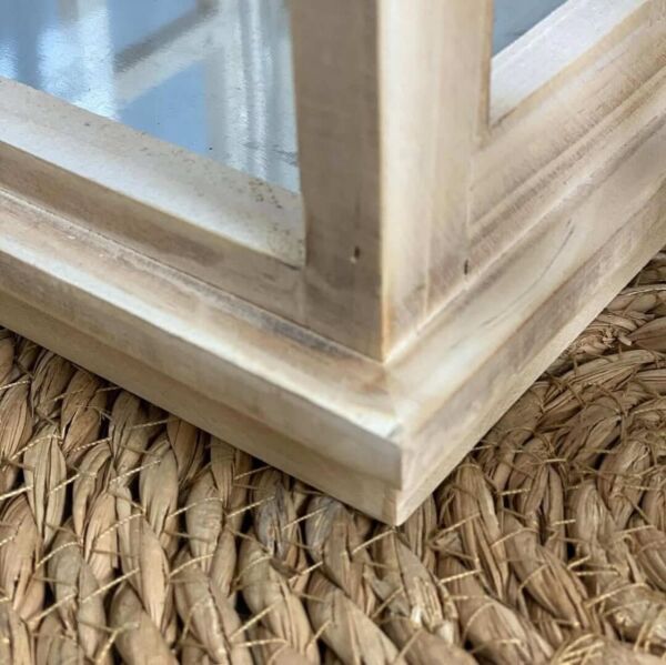 طقم فانوس 3 قطع خشب وحديد