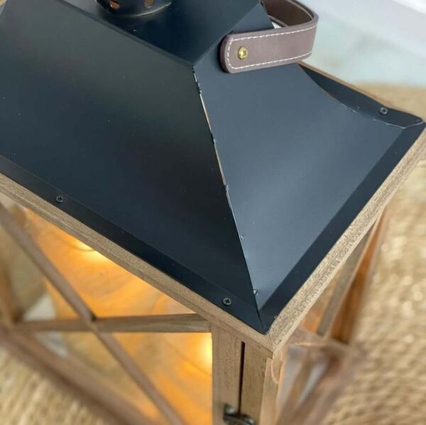 طقم فانوس خشب قطعتين مازول