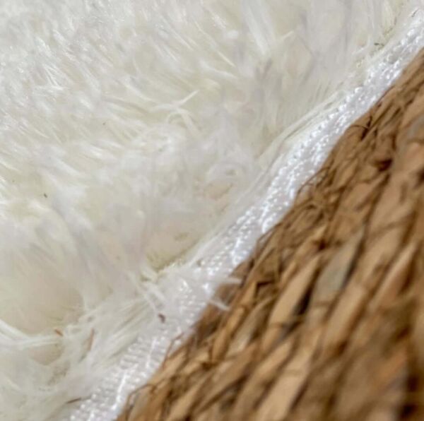 مفرش بوهيمي خوص وفرو - 100 سم