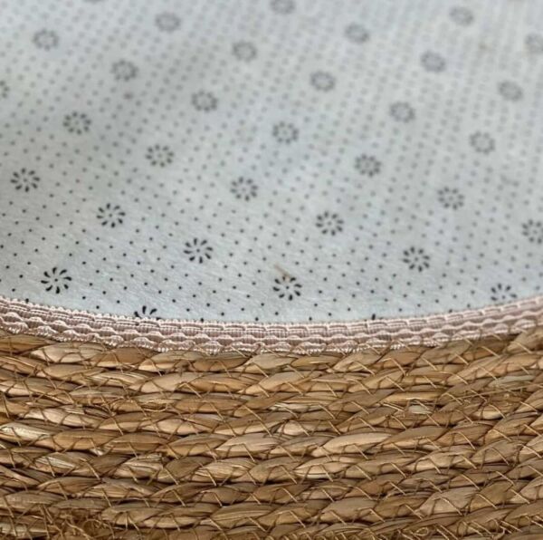 مفرش بوهيمي خوص وفرو - 100 سم