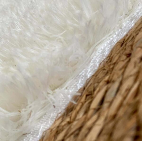 مفرش بوهيمي خوص وفرو - 120 سم