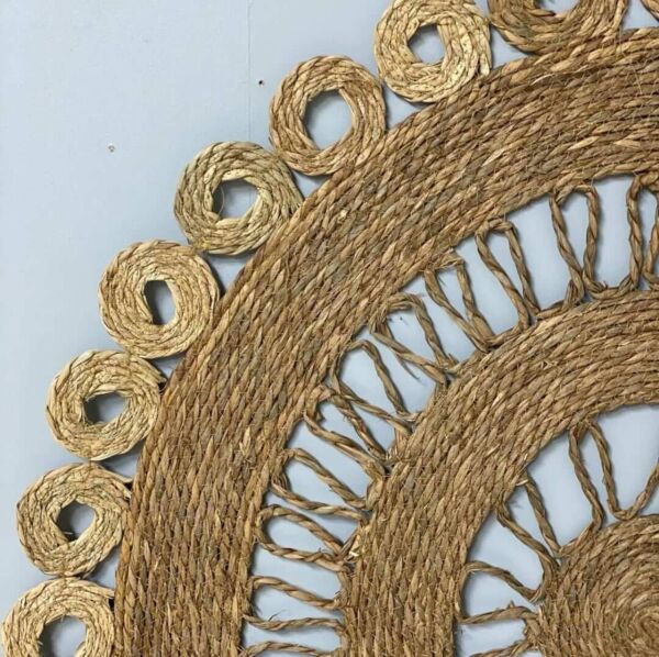 مفرش أرضي خوص بوهيمي - 100 سم