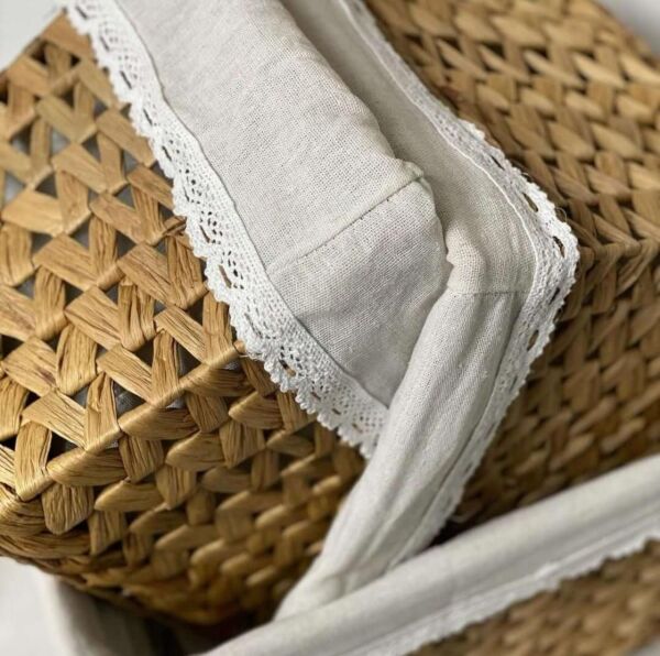 طقم سلال خوص طبيعي - 3 قطع