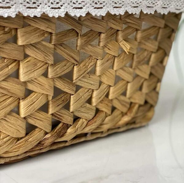 طقم سلال خوص طبيعي - 3 قطع